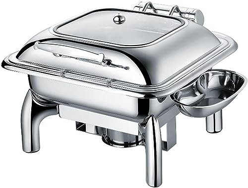 FLTRGO 6 L Chafing Dish Set, Stainless Steel Buffet Server Warming Tray with Water Pan & Fuel Holders, for Restaurant Catering Parties Weddings Picnics Food Warmer