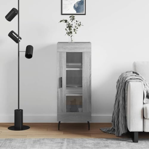 BaraSh Sideboard Grau Sonoma 34,5x34x90 cm Wohnzimmer Sideboard Schlafzimmer Holzwerkstoff Beistellschrank