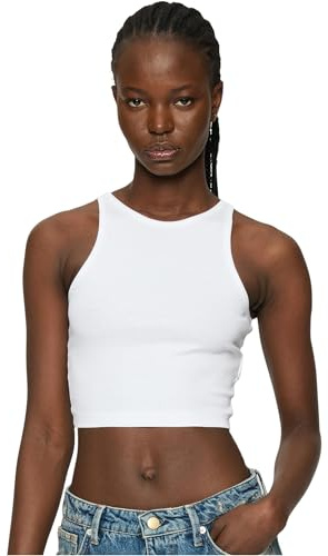 Urban Classics Damen Top Ladies Organic Cropped Rib Top 2-Pack, 2er Pack Bauchfreies Frauen Top, Bio-Baumwolle, erhältlich in vielen Farben, Größen XS-5XL