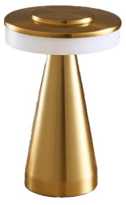 Luxus - Tischlampe Touch - Nina - Gold - H21 x Ø9 - Terrassenlampe - Schreibtischlampe - LED - Wiederaufladbar - Dimmbar - Kabellos - Tischlampe für innen und außen