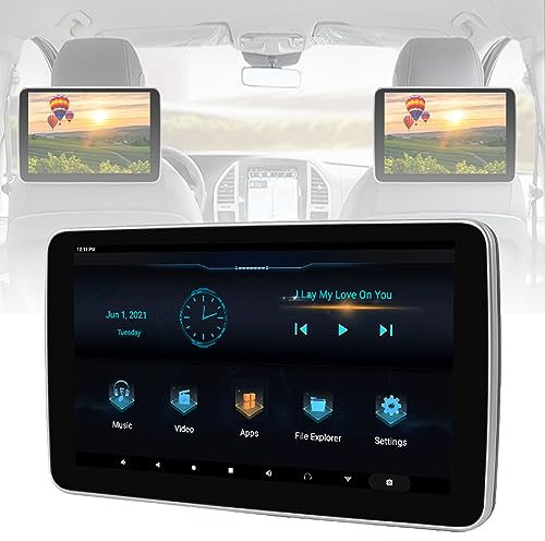 10.1 Inch (Resolution 1024 * 600) WiFi - 4K - Android 9.0 Multifunction Car TV Headrest Monitor - 2+32G, Bluetooth/HDMI in+Out/FM/Mirror Link - Video Player,1Pcs