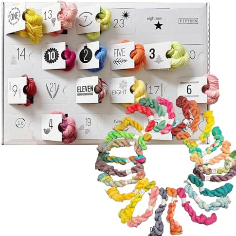 Adventskalender aus Wolle 2024, Adventskalender Häkelarbeit 2024, Adventskalender Weihnachten Häkelarbeit 24 Tage, Countdown-Kalender für Strickliebhaber