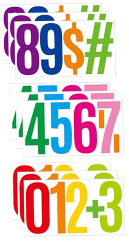 NUOBESTY 3juegos Números Autoadhesivos Para Buzón Para Interiores y Exteriores Pack De Brillo y Resistente