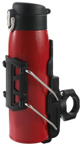 Motorcycle Cup Holder, Adjustable Bike Water Bottle Cage, Secure Grip for 1.26-3.15 inch Bottles, 360° Rotatable Mount, Compatible with Handlebar & Frame on Scooter, Stroller, ATV