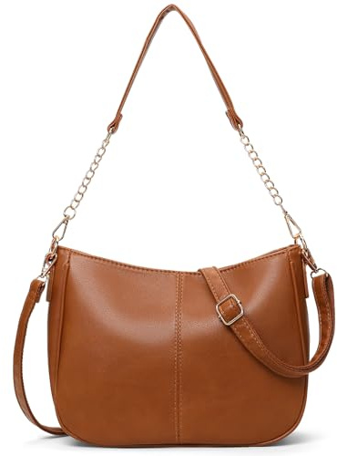 SENDEFN Sac Cabas Femme, Élégant Vintage Crossbody Bag, Sac à Bandoulière en Cuir Chaîne avec Bandoulière Amovible