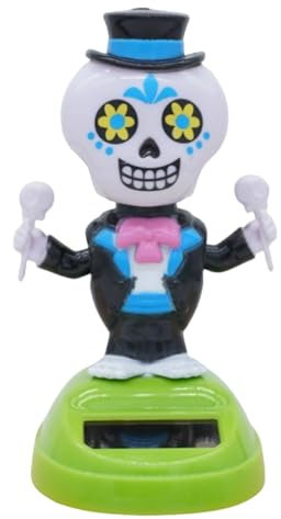 Jlkegfdf Solar Powered Dancing Figures - Solar Powered Dancing Figurines Ornament | Doll Toy Bobblehead Skeleton Shaking Spooky for Office Desk Party Favors Halloween Decorations Home