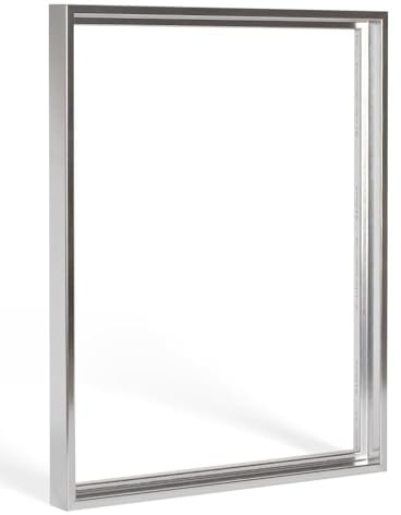 Schattenfugenrahmen Lico 40x60cm Silber poliert Selbstmontage Bausatz DIY