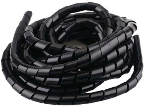 ANSIEDIO Guaina a Spirale Flessibile da 16 mm, Tubo a Spirale Guaine per Cavi, Cavi di Avvolgimento per Proteggere il Cavo, Nero Φ16mm (Lunghezza 5m)