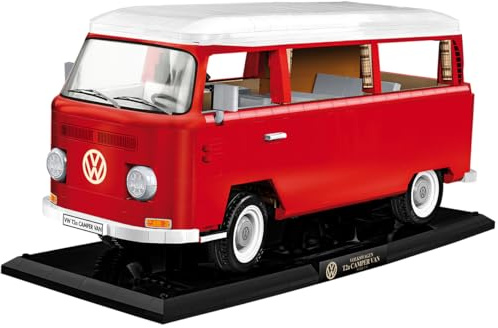 COBI Volkswagen T2a Camper Van, Maßstab 1:12, 2.775 Teile | Bedruckt (Pad Printed), Executive Edition, Ausgestatt mit Camper-Interieur, Bewegliche Teile, Ständer, Made in EU, Ab 11+