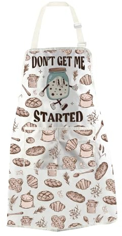 JTOUK Don’t Get Me Started Kitchen Apron Sourdough Bread Gift Homeschool Homestead Baking Gift Cute Breadmaker Gift