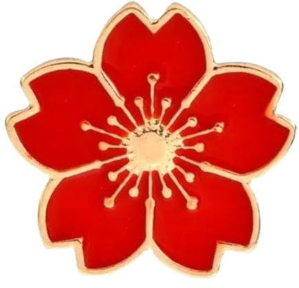 Japanska körsbärsblommor-stift: Set med färgglada nålar och broscher, S, Icke-ädelmetall
