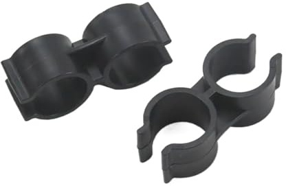 PVC-Rohrhalterungen, Doppel-U-Rohrschelle aus PVC, 6er-Pack, schwarz, 20/25 mm(20mm)