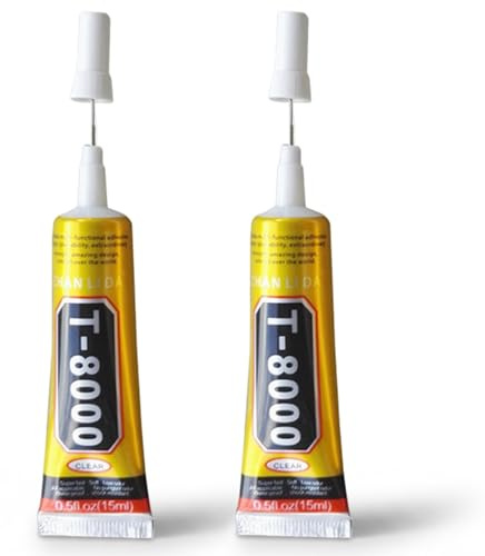 T8000 Glue 15ml Phone Screen Adhesive - High Flexibility Glue for Phone Repair, Jewelry and Rhinestone with Precision Needle Tip, 2Pcs