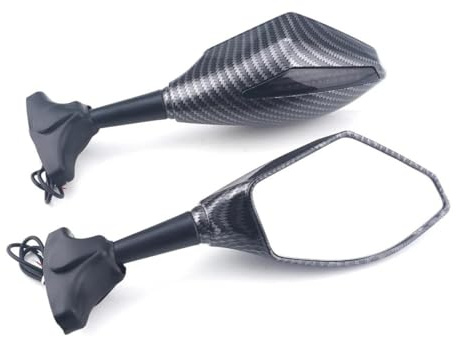 Lenkerendenspiegel Racing Rückspiegel Mit Blinker Für Hyosung GT125R GT250R GT650R GT650S Motorrad Rückspiegel(Carbon)