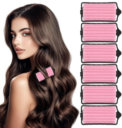 EXQUIMEUBLE Lot de 8 Bigoudis en Éponge Auto-adhésifs Petits pour Boucles et Ondulations, Doux pour Cheveux, Accessoires Coiffure sans Chaleur, Usage Maison et Salon, Outils Coiffants