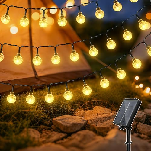 Hopexy Lichterkette Außen Solar 10m 100 LED 8 Modi Wetterfest Warmweiß | Solar Lichterkette Outdoor wetterfest mit Memory für Garten, Balkon, Terrasse, Pavillon und Camping