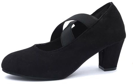 Scarpe Dirndl in Velluto da Donna con Cinturini, Eleganti Scarpe da Ballo con Cinturino alla Caviglia, Scarpe con Tacco per Matrimoni, Oktoberfest e feste17/A