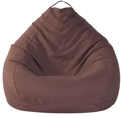Poltrona Sacco XL, Bean Bag con Manico, Pouf Sacco Adultes, Solo Rivestimento (Senza Imbottitura) per Poltrona Pouf, 100 X 120 Cm(Brown,80cm x 90cm)