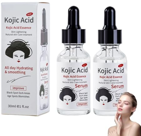 Kojisyraserum, ljusande och balanserande ansiktsserum mot mörka fläckar och hyperpigmentering, för en strålande jämn hy, 2 stycken