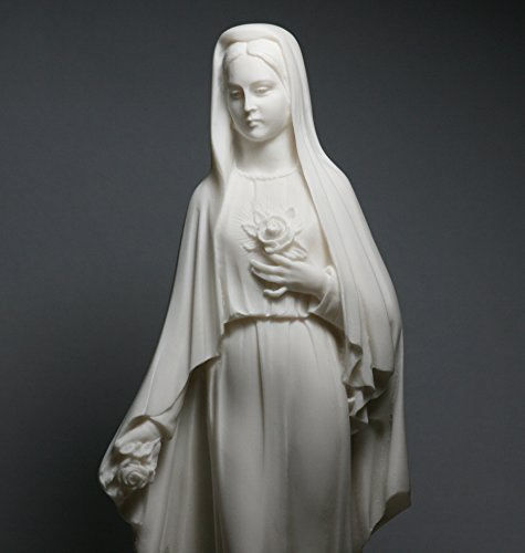 Jungfrau Maria Mutter Jesus Holy Our Lady of Rose Madonna Statue Cast Marble