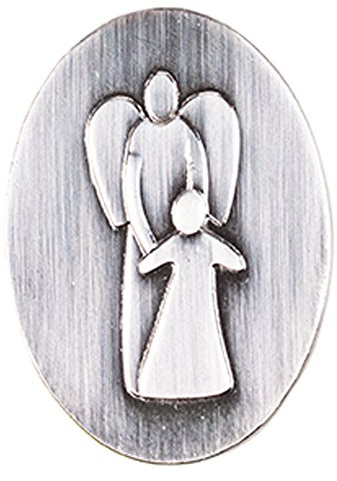 Fritz Cox Schutzengel mit Kind Autoplakette, Silber – Autoplaketten