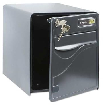 BURG-WÄCHTER Boîte aux Lettres Agréée La Poste, 1 Porte, 525 ANT BALtic, Anthracite, en Acier Galvanisé, Avec Porte à Ouverture Totale et Stop-Courrier (Porte bloquée à 120°)