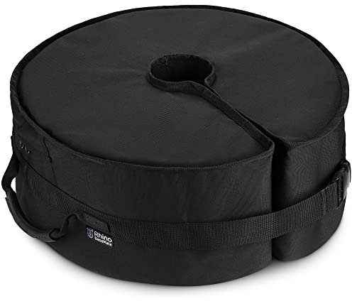 Rhino BaseMate Sac de Poids de Base pour Parasol - Fente Latérale pour Ouverture, 45,7 cm~ s'adapte à Tout Type de Socle ou Pied pour Parasol, Jardin, Patio, Extérieur ~ Installation Facile (Noir)