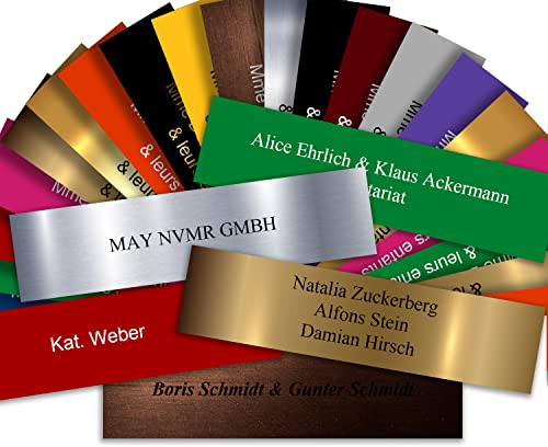 Selbstklebendes Briefkastenschild PVC – Gravierte, online personalisierbare Platte 10 x 2,5 cm