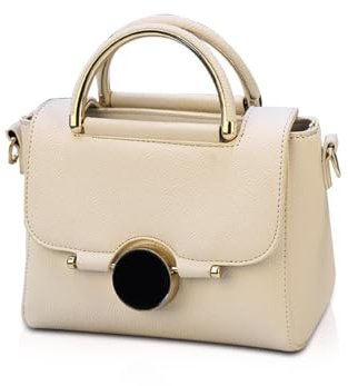 NICOLE & DORIS Umhängetasche Frauen PU Leder Schultertasche Vintage kleine Handtasche zum Ausgehen Klassische Abendtasche Partytasche Freizeittasche Weiß