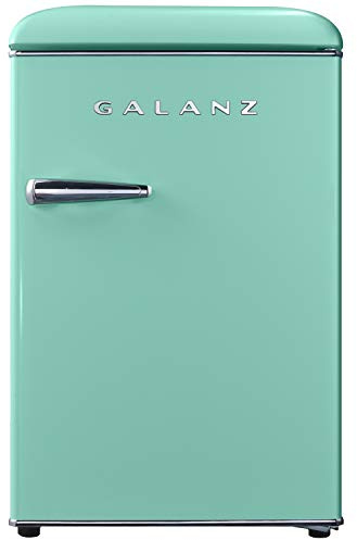 Galanz GLR25MGNR10 Retro Compact Refrigerator, Mini Fridge with Single Doors, Adjustable Mechanical Thermostat with Chiller, Green, 2.5 Cu Ft