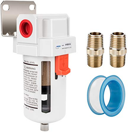 NANPU 1/2 BSPP Filtre d'Air Comprimé Séparateur Eau-Huile - Réservoir En Polycarbonate, Décharge Semi-automatique, Support En Métal