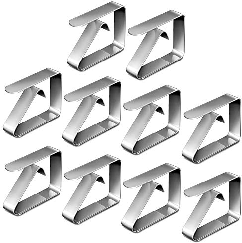 ZIMAIC Tischdeckenklammer, 10 Stück Tischtuchklammer aus Edelstahl Tischabdeckungsklemmen,Tischdeckenhalter Tischtuch Clips Tischtuch Clips für Restaurant,Partys,Picknicks Buffets