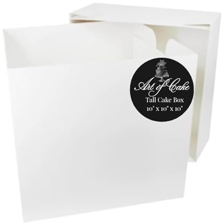Art of Cake® White Tall Cake Box 254 x 254 x 254mm (10 x 10 x 10'') - Pack of 5
