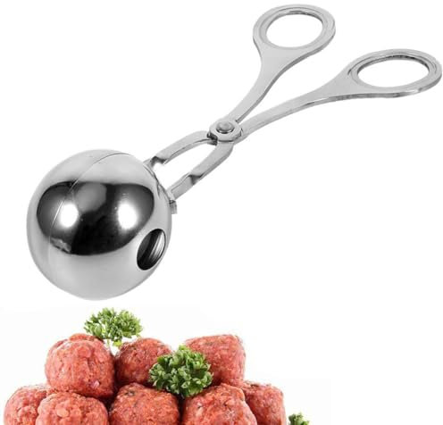 Grandes Pinces À Boulettes de Viande, Boulette À Viande Manuelle en Acier Inoxydable Presse À Boulettes de Viande Portable, pour Gâteau, Crème Glacée, Machine À Boules, Pâte Frite (4,5 cm de Diamètre)