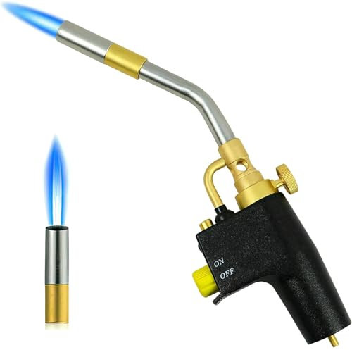 Heat Propane MAPP Gas Soldering Torch, Heavy Duty Plumbing Blow Torch, Multi Purpose High Intensity Trigger Start Torch Hot Turbine Flame for Barbecue, Brazing, Welding, Paint Removal etc