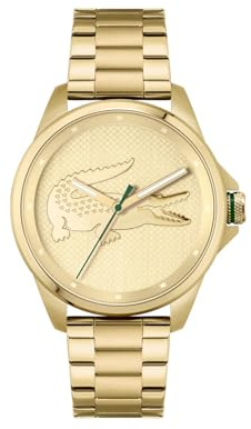 Lacoste Reloj Analógico de Cuarzo para Hombre Colección LE Croc con Correa de Acero Inoxidable de Color Dorado - 2011133