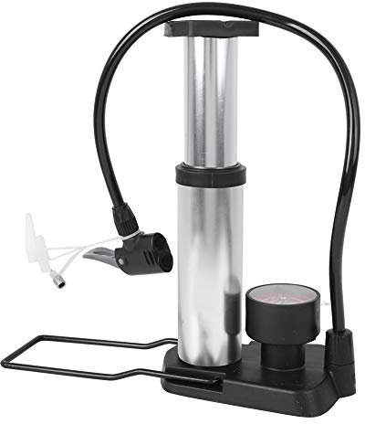 Fußluftpumpe, Zeitsparende Energiesparende Luftpumpe für Fahrrad Reifenpumpe Fahrrad Standpumpe für E-Bike für Fahrräder für Motorräder(Silber)