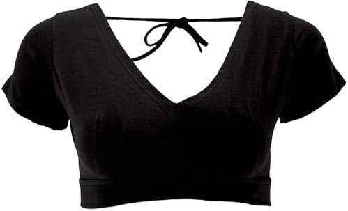 Choli Top, Bauchfreies Wickeltop im Goa-chic Stil, Damen | Baumwolle mit Elastan, Slim Fit, ideales Wickeltop, perfekt für Festivals, vielseitig kombinierbar, angenehm zu tragen.