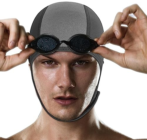 Gorros de natación para hombre, gorro de baño térmico de neopreno de 2,5 mm, traje de baño elástico para adultos, gorro de natación ajustable para buceo, surf, kayak, balsa, canoa, esnórquel Yusheng