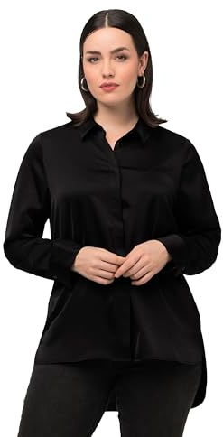 Ulla Popken Camisa Blusas, Negro, 52-54 para Mujer