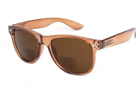 OKH Classic Retro Frame Unisex Bifokal Reading Sonnenbrille Sonnenleserbrille für Herren Damen UV400 Outdoor Sonnenleser Leser Lesung in der Sonne (Braun +2,0)