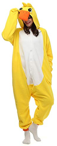 Venaster Pyjamas Jugend Bekleidung Animal Erwachsene Unisex Schlafanzüge Karneval Onesies Gelb Ente Cosplay Jumpsuits Anime Carnival Spielanzug Kostüme Weihnachten Halloween Nachtwäsche