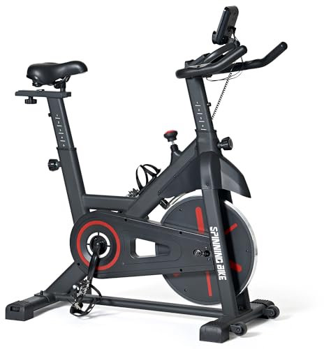 soges Heimtrainers Fahrrad mit Magnetischem Widerstand, Indoor Heimtrainer Kardio Training Fitnessbikes Hometrainer Fahrrad mit Schwungrad 6kg, LCD-Display, Herzfrequenzsensor, Halterung für Tablet