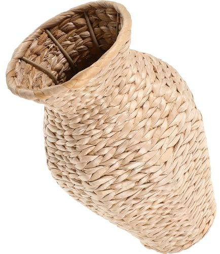 Ciieeo 1pc Stroh Woven Blumentopf Seerose Topf Keramik Vase Für Home Dekoration