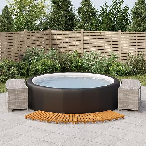 Home Outdoor Sonstiges: Whirlpool-Umrandung, graues Polyrattan und Akazienholz aus Massivholz