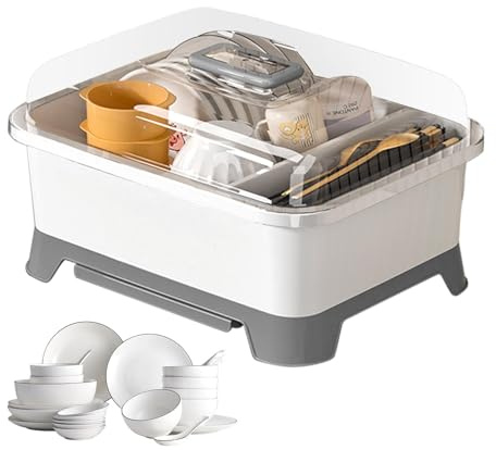 Égouttoir à vaisselle | Égouttoir à vaisselle pour cuisine, support de biberon d'allaitement, boîte de rangement pour séchage de bouteilles avec couvercle, support de rangement pour assiettes,