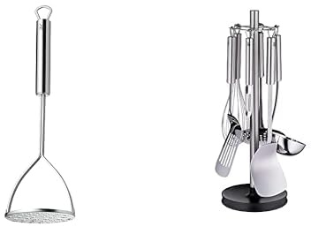 WMF Profi Plus Küchenhelfer Set 7-teilig, Ständer mit 6 Helfern & Profi Plus Kartoffelstampfer 28,5 cm, Cromargan Edelstahl teilmattiert, spülmaschinengeeignet