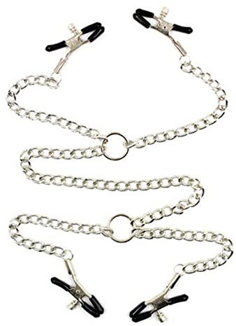 Nipple Clamps Breast Clip with Chain, Adjustable Metal Nipple Clamps, Non-Piercing Metal Stimulator Nipple Clips Jewelry Womens Toys, Nipple Clamps Sexual Pleasure