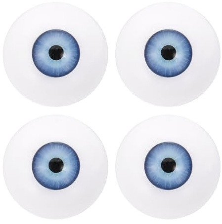 PATIKIL 30mm Safety Eyes,2 Pair Realistic Acrylic Eyes Plastic Half Eyeballs for Masks Halloween Props Art Craft, Light Blue
