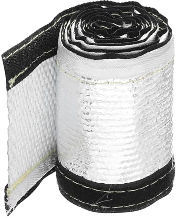 QUARKZMAN Guaina Termica in Alluminio 1,5 mm 9/16 ID x 3,2Ft Guaina Termica in Alluminio Metallizzato in Fibre di Vetro per Cavi di Alimentazione Cavi Cablaggio Elettrico